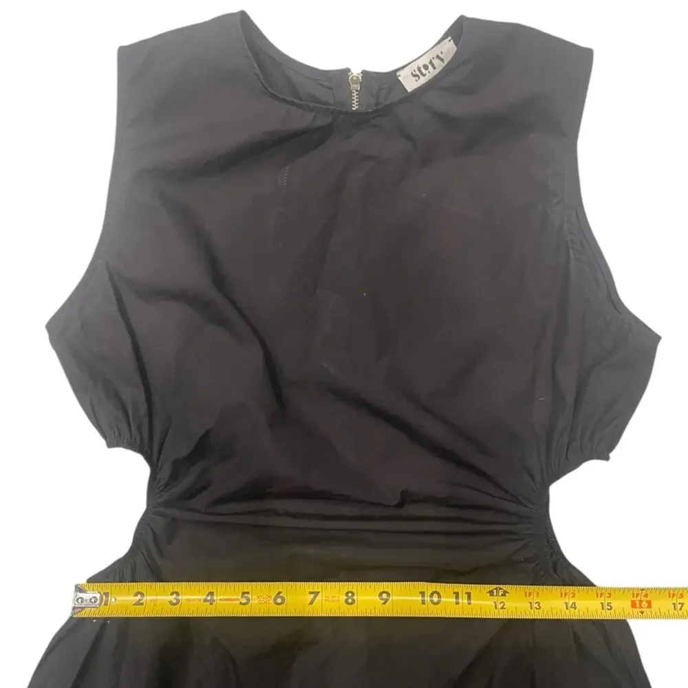 STORY PAOLA DRESS BLACK POPLIN SZ:S